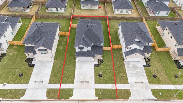 bird's eye view featuring a residential view