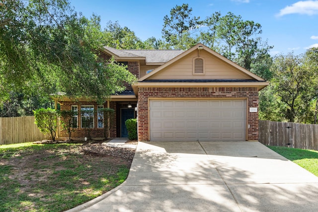 view of front facade with a garage