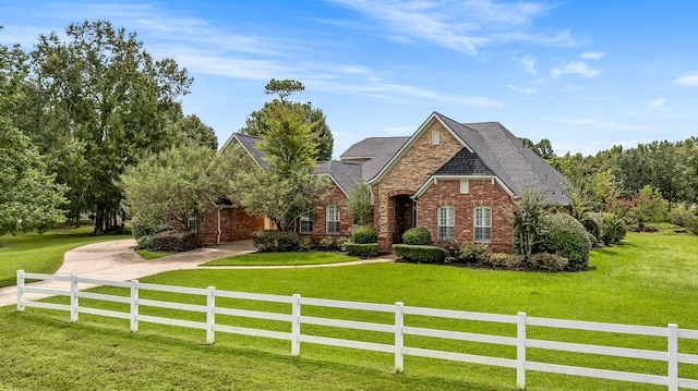 view of front facade featuring a front lawn