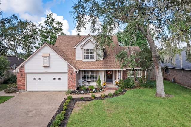 new england style home featuring a front lawn