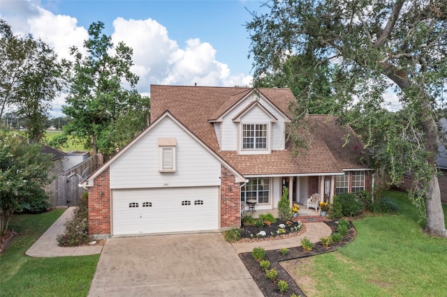 view of front facade featuring a garage and a front yard