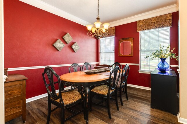 dining space with dark hardwood / wood-style floors and a wealth of natural light