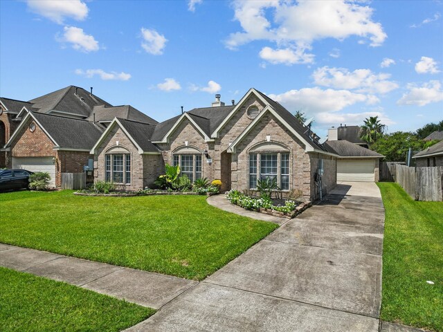 view of front facade featuring a front lawn