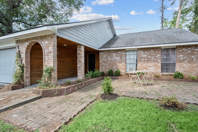 single story home with a garage