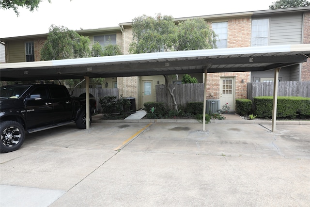 view of car parking with a carport