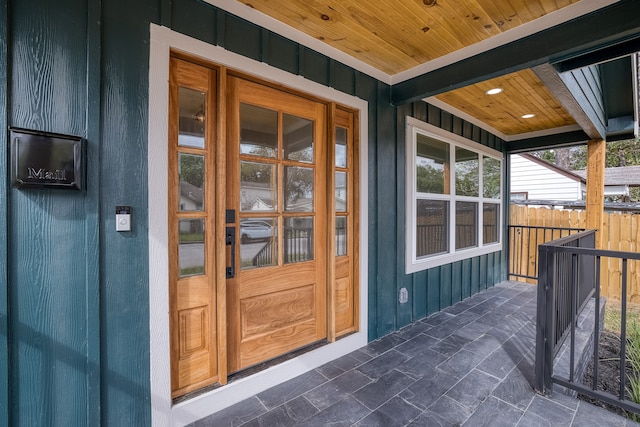 property entrance featuring french doors