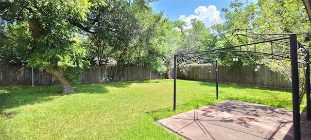 view of yard featuring a patio area and a gazebo