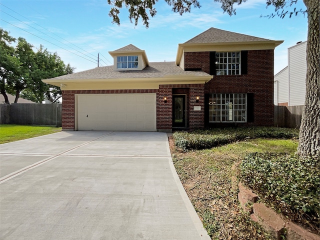 view of front of home with a garage