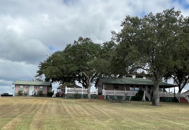 view of yard with a porch