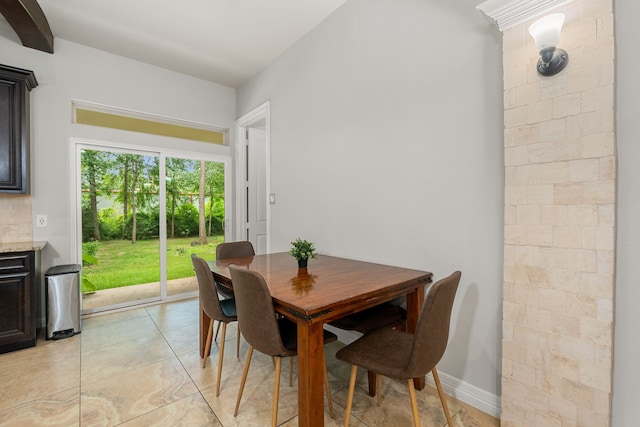 view of dining room