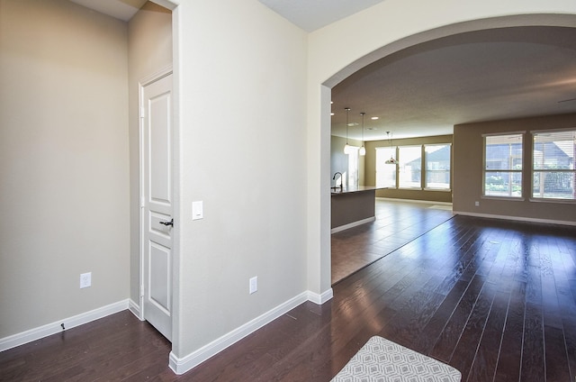 interior space featuring dark hardwood / wood-style floors