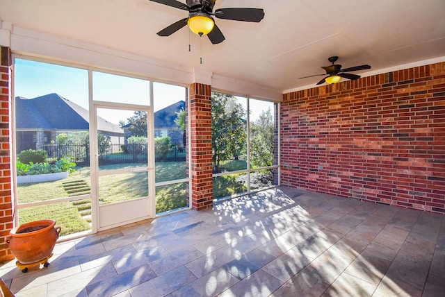 view of unfurnished sunroom