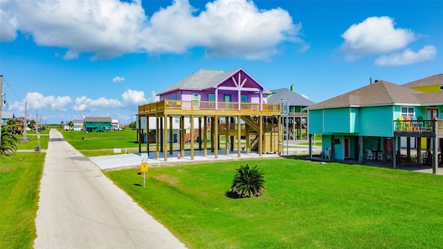 view of jungle gym with a yard