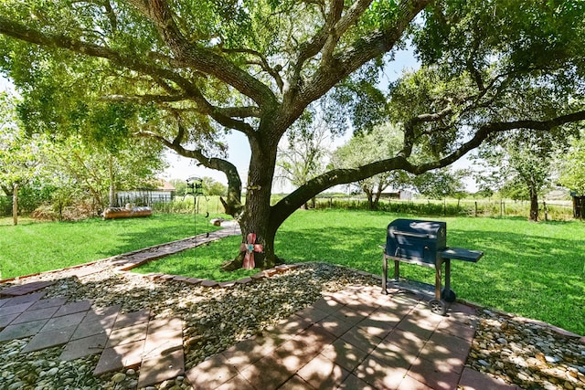 exterior space featuring a yard and a patio area