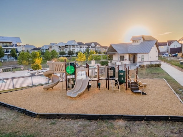 view of playground at dusk