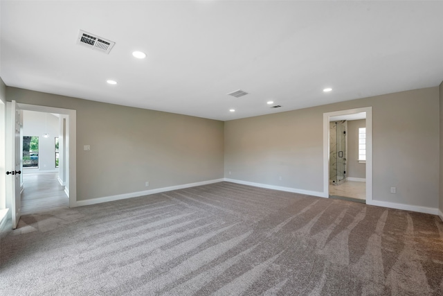 unfurnished room featuring light colored carpet and a wealth of natural light