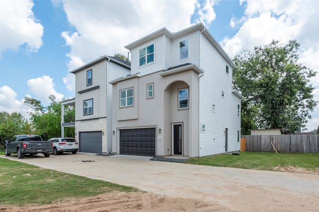 view of front of house with a garage