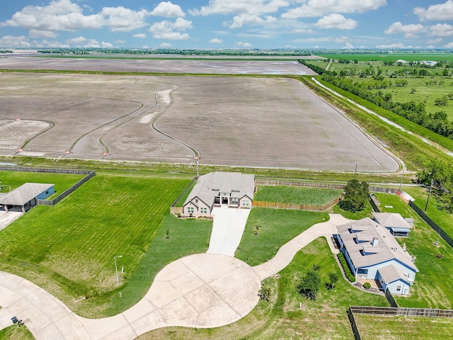 bird's eye view with a rural view