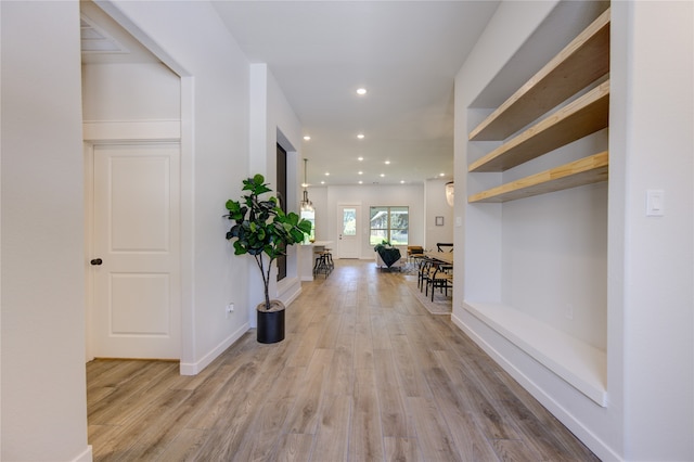 interior space featuring light wood-type flooring