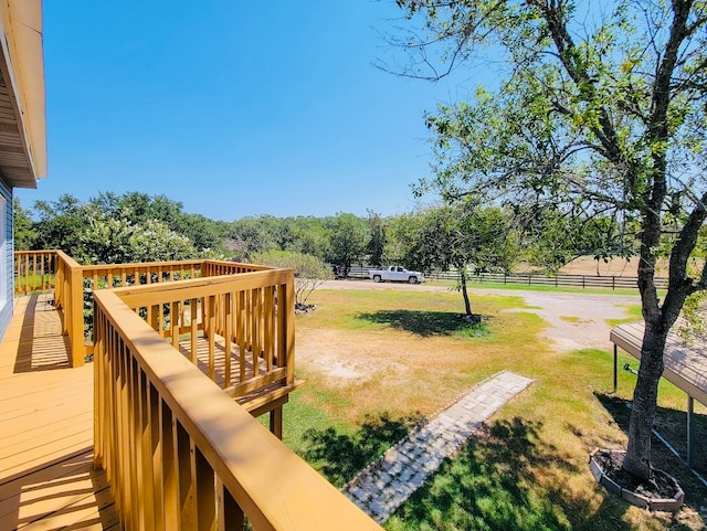 view of yard featuring a deck