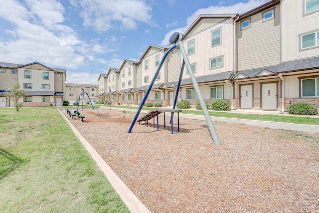 view of playground featuring a yard