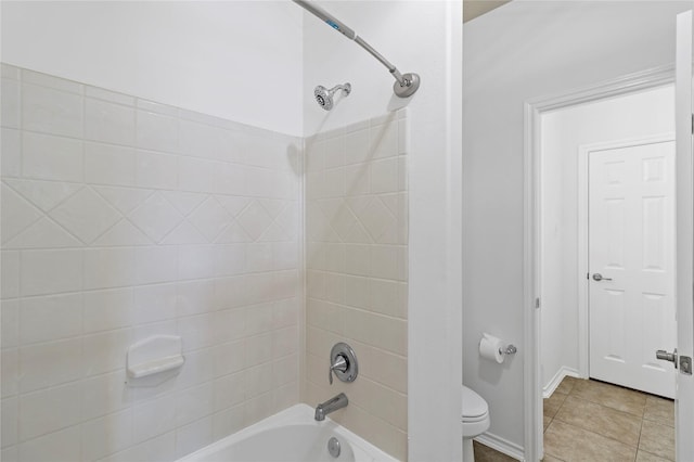 23307 W Pine Ivy Ln, Tomball, TX 77375 - bathroom with toilet, tub / shower combination, and tile patterned floors