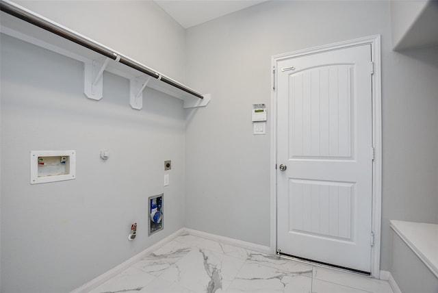 laundry area featuring washer hookup, hookup for a gas dryer, and electric dryer hookup