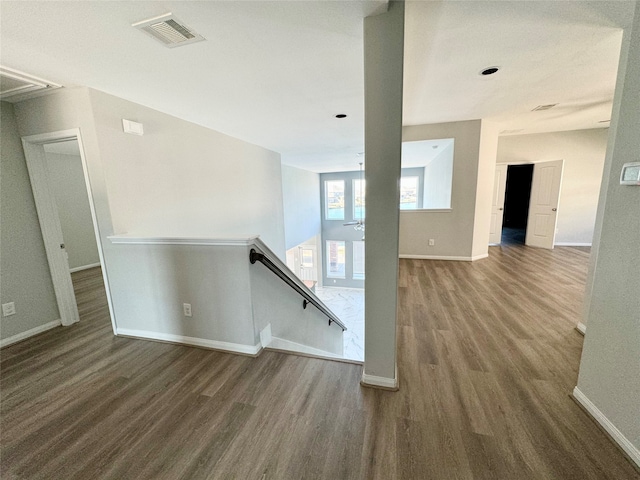 interior space with hardwood / wood-style floors