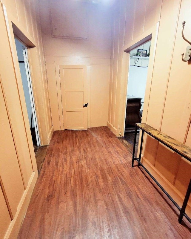 corridor featuring hardwood / wood-style flooring