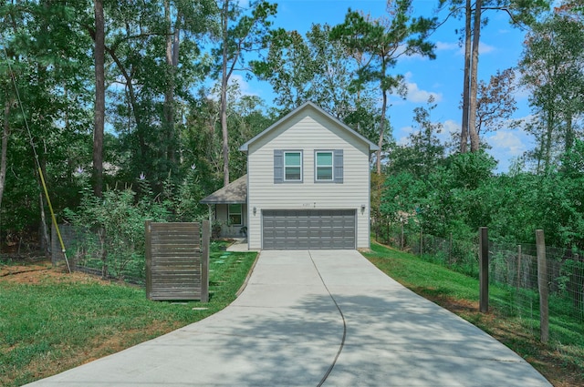 view of property exterior with a garage