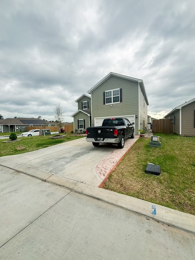 view of front of home with a front yard