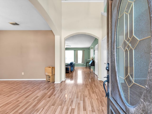 foyer entrance featuring hardwood / wood-style flooring