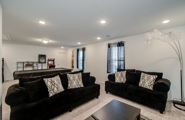 view of carpeted living room