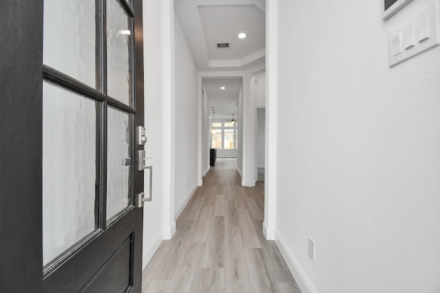 hall featuring light hardwood / wood-style floors