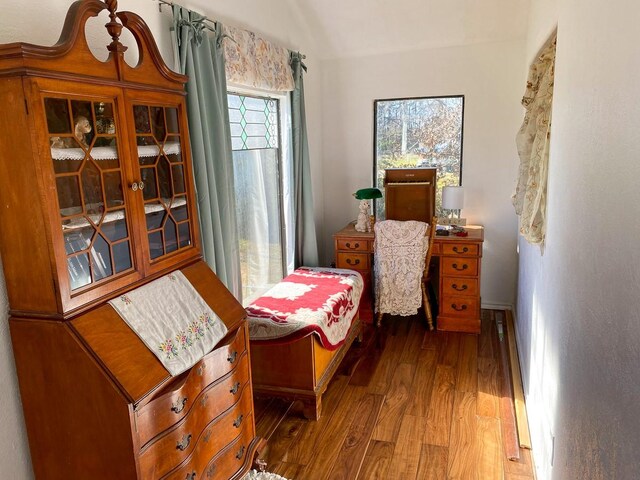 bedroom with hardwood / wood-style flooring