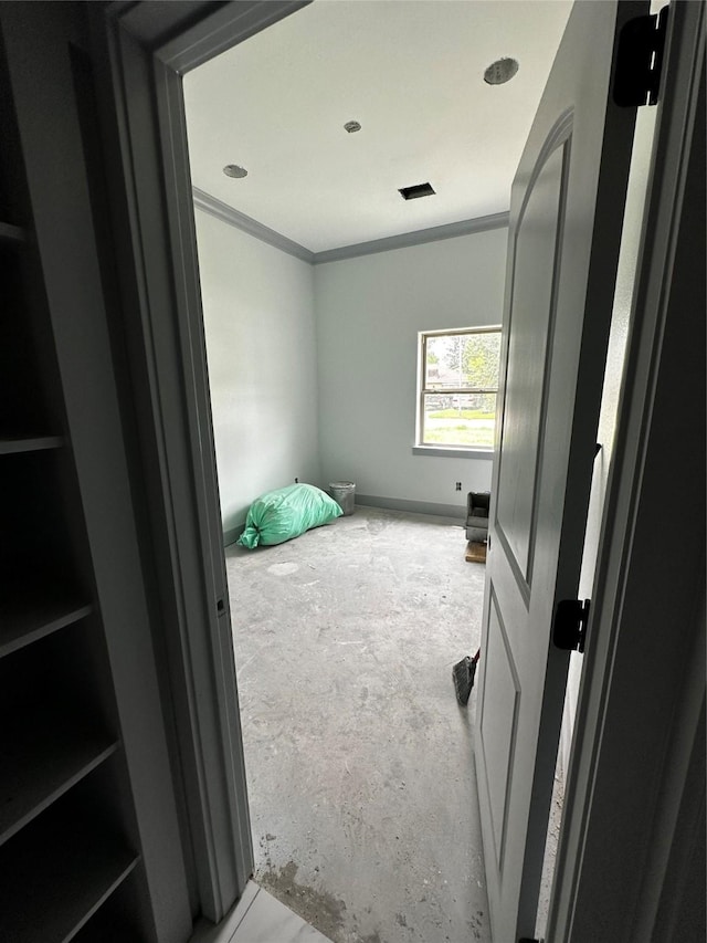 5526 Maywood Dr, Houston, TX 77053 - bedroom with concrete flooring and crown molding