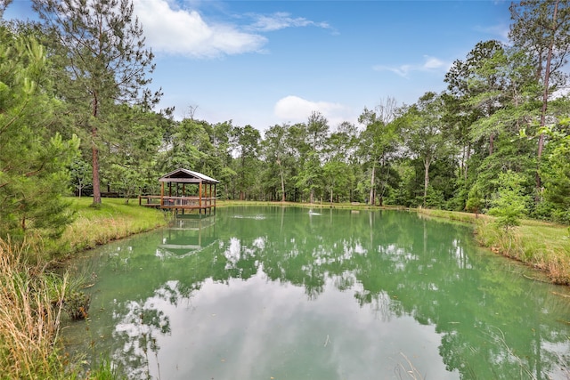 view of water feature featuring a gazebo