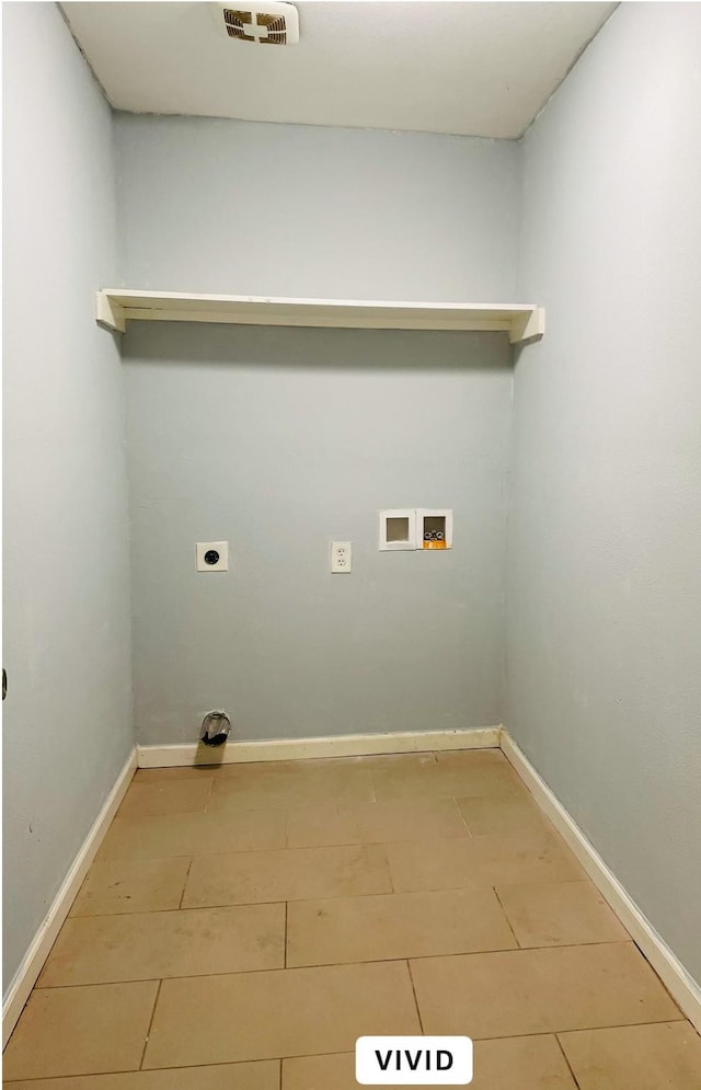 laundry room with hookup for an electric dryer and washer hookup