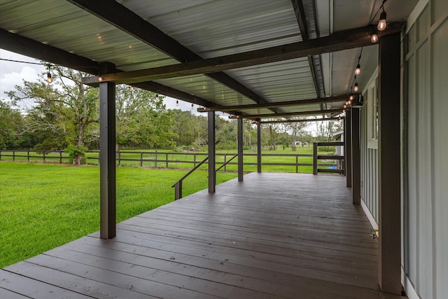 deck featuring a yard