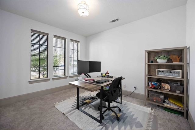 view of carpeted office