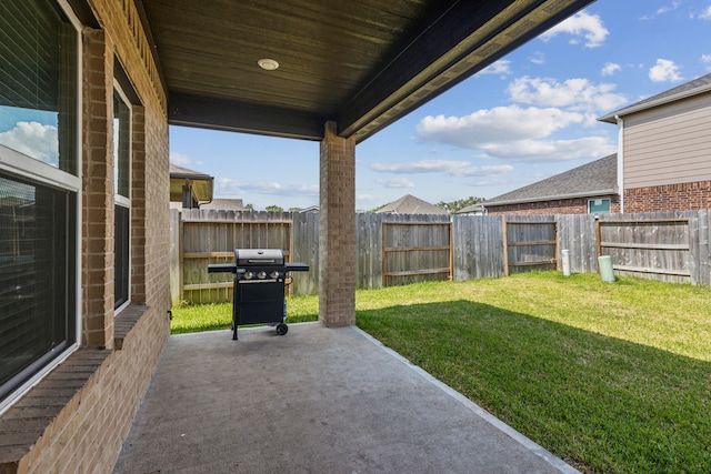 view of patio / terrace featuring a grill