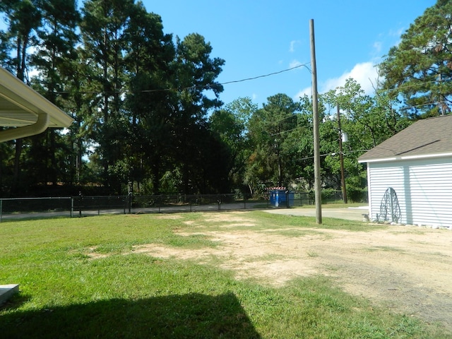 view of yard with fence