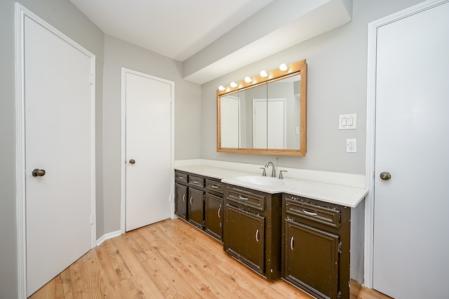 bathroom featuring vanity and wood-type flooring