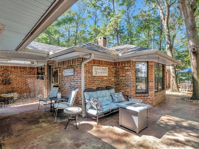 view of patio with an outdoor hangout area