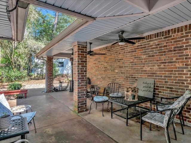 view of patio / terrace with ceiling fan