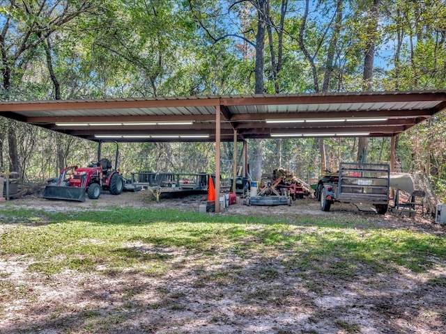 view of parking featuring a carport