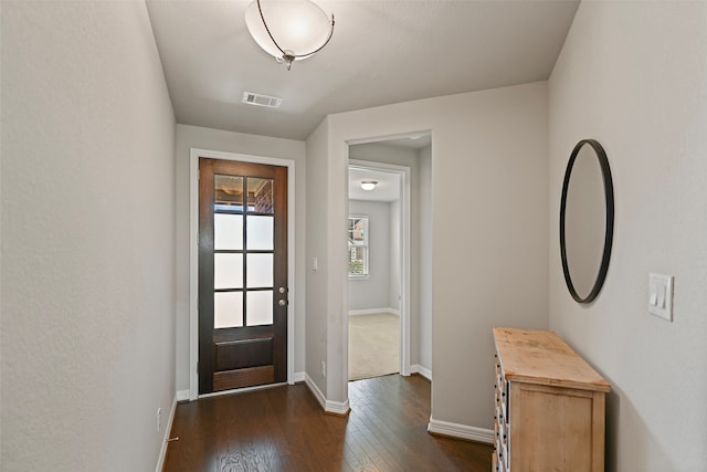 entryway featuring dark hardwood / wood-style flooring