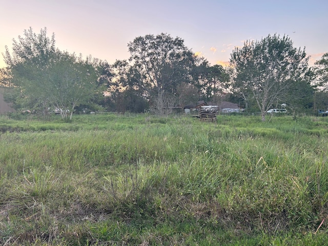 nature at dusk featuring a rural view