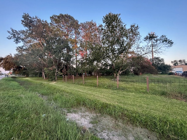 view of yard with a rural view