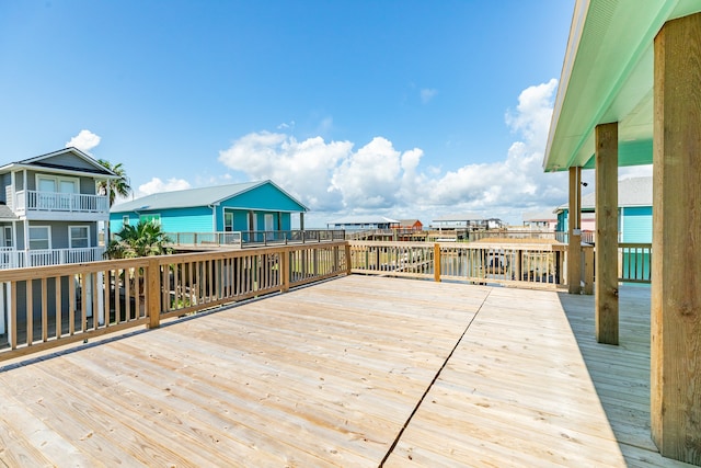 deck featuring a water view